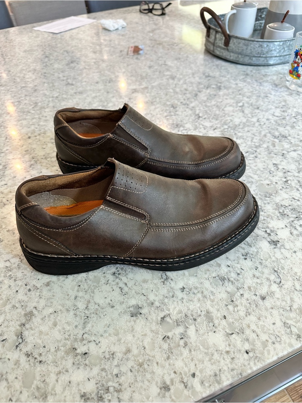 Dockers Men's Slip-On Leather Loafers - Brown - Picture 2 of 5